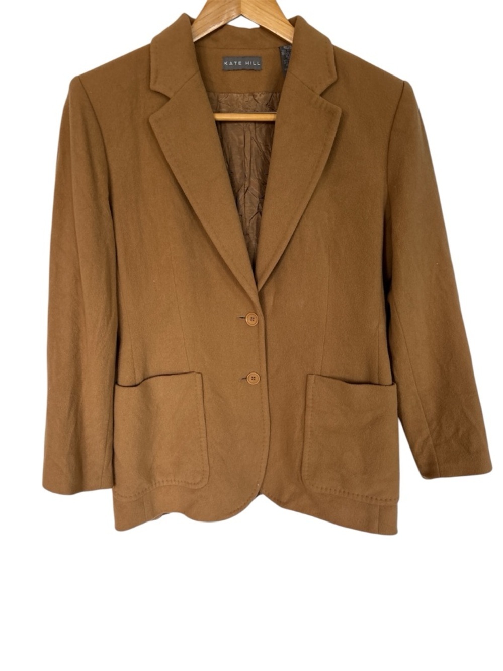 Kate Hill Petite wool Cashmere blend camel brown blazer jacket